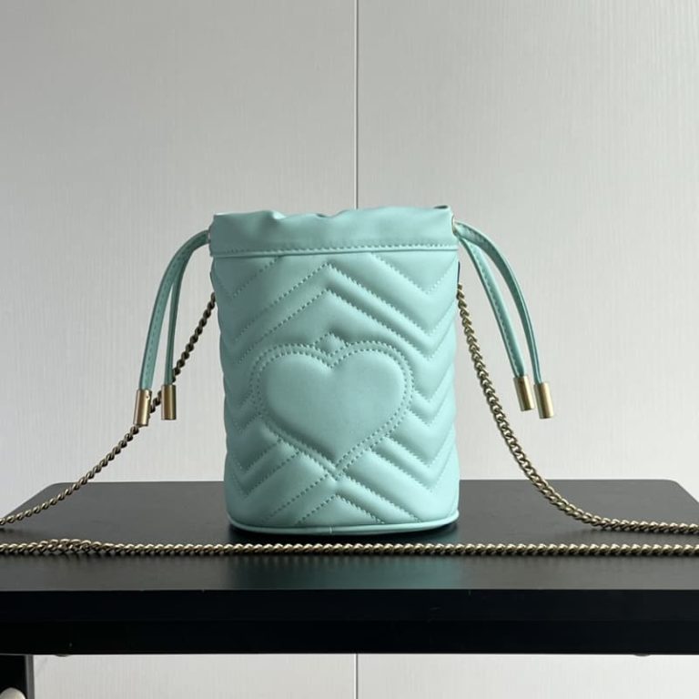 GUCCI High Quality Women Mini Bucket Bag Shoulder bag with classic double G hardware on front-7