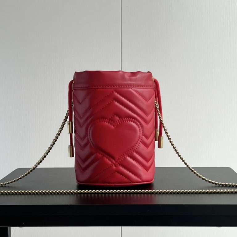GUCCI High Quality Women Mini Bucket Bag Shoulder bag with classic double G hardware on front-9