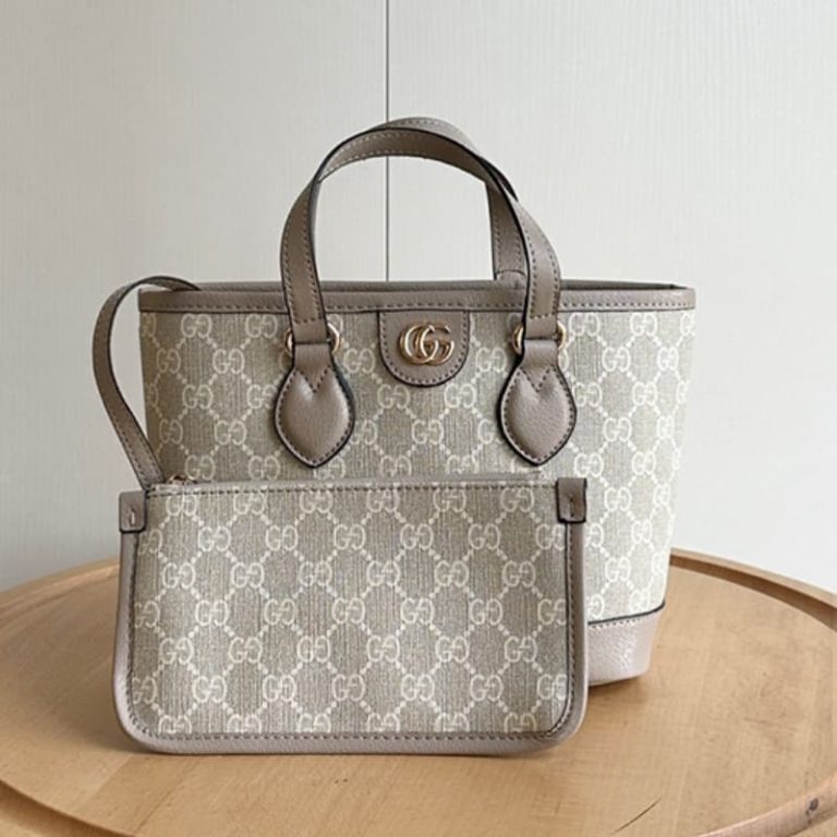 GUCCI High Quality Women Mini Tote Shoulder Handbag Letters Embroidery Gold Logo Embellishment-1