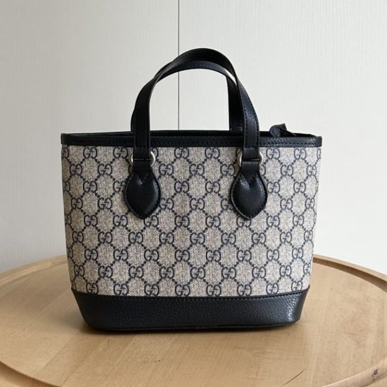 GUCCI High Quality Women Mini Tote Shoulder Handbag Letters Embroidery Gold Logo Embellishment-4