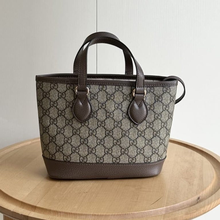 GUCCI High Quality Women Mini Tote Shoulder Handbag Letters Embroidery Gold Logo Embellishment-6