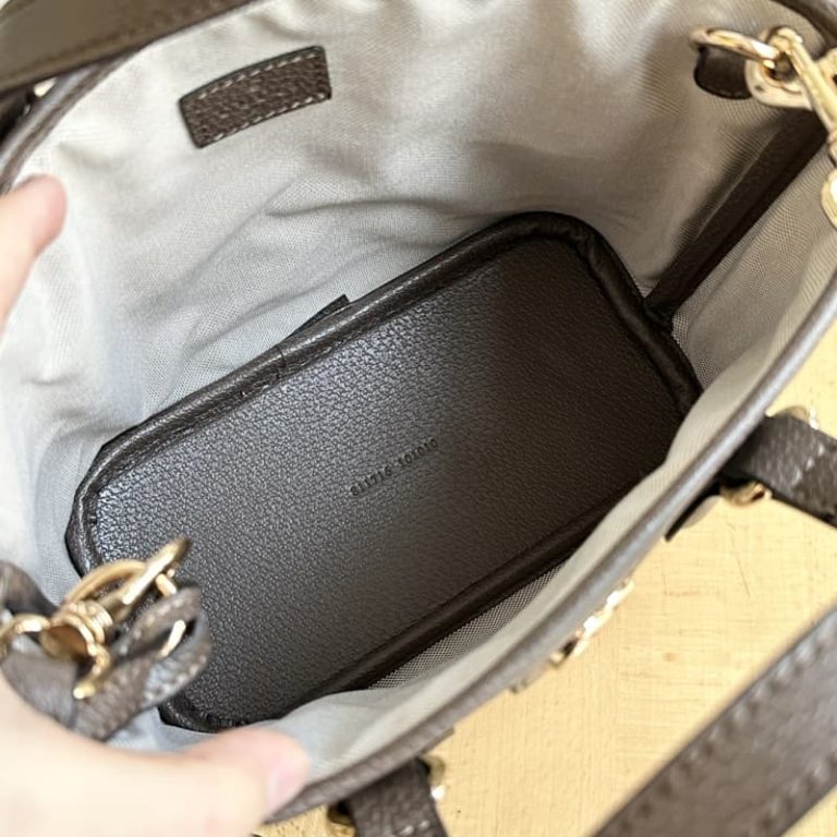GUCCI High Quality Women Mini Tote Shoulder Handbag Letters Embroidery Gold Logo Embellishment-9