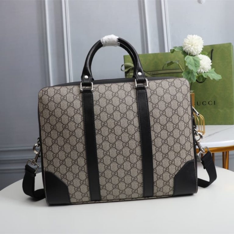 GUCCI High-quality men shoulder bag handbag computer slanting cross bar surface GG pattern design-4