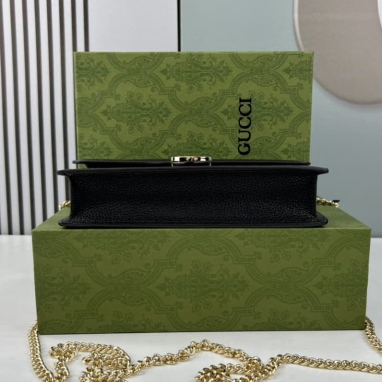 GUCCI High-quality women shoulder bag handbag Flap design and front gold accessories-9