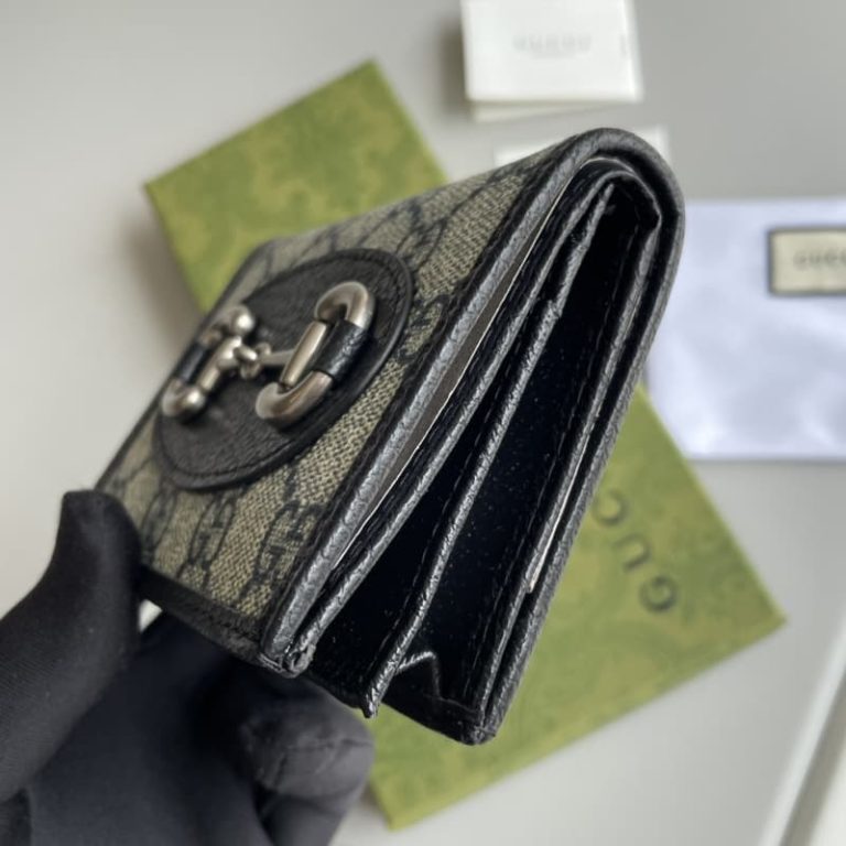 GUCCI Men Women Small Card Case Logo pattern Front decorated with double Glogo logo-8