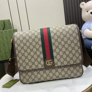 GUCCI best quality Men Briefcase Crossbody Bag Logo Pattern With Magnetic Buckle Flap Design 33*27*10CM LB415