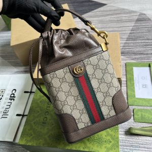 GUCCI best quality Women handbag Shoulder bag Gold tone hardware Triangular drawstring closure design 18*16*5CM LB454