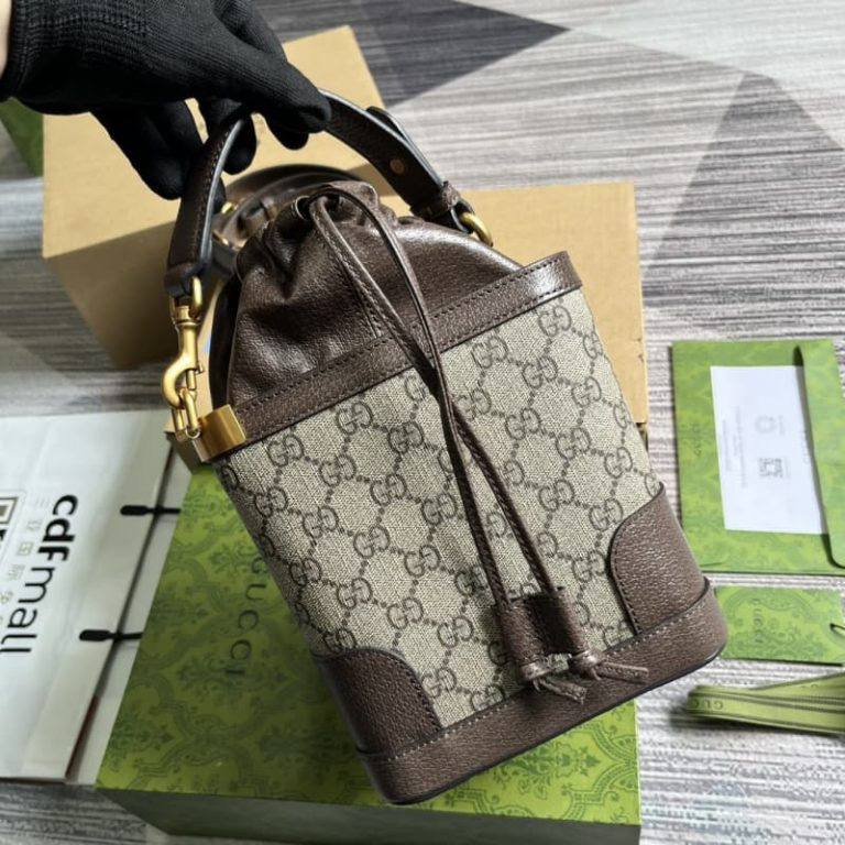 GUCCI best quality Women handbag Shoulder bag Gold tone hardware Triangular drawstring closure design-2