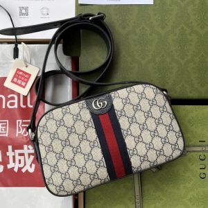 GUCCI best quality Women shoulder bag Men camera bag Front decorated with gold tone accessories 21*14*7CM LB449