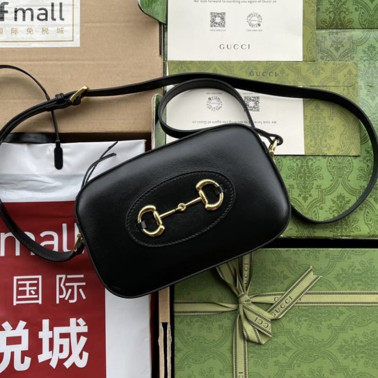GUCCI best quality Women small shoulder bag Gold tone hardware Cotton and linen blend lining Horsebit buckle-1