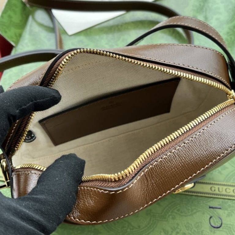 GUCCI best quality Women small shoulder bag Gold tone hardware Cotton and linen blend lining Horsebit buckle-11