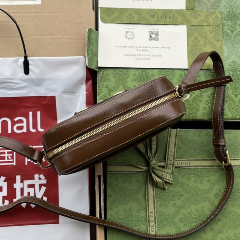 GUCCI best quality Women small shoulder bag Gold tone hardware Cotton and linen blend lining Horsebit buckle-9
