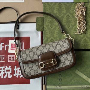 GUCCI best quality mini women shoulder bag Tote bag Flap design Front with signature embellishment 24*13*5CM LB457（2）