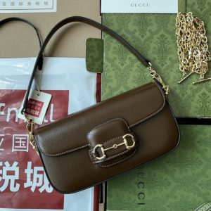 GUCCI best quality mini women shoulder bag Tote bag Flap design Front with signature embellishment 24*13*5CM LB457（1）