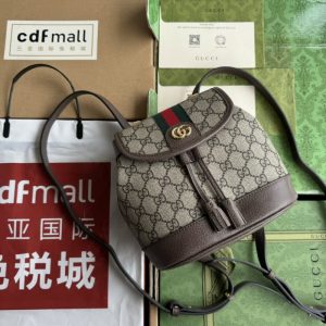 GUCCI best quality women backpack Gold tone hardware with classic webbing design Large capacity 20.5*20*12CM LB442