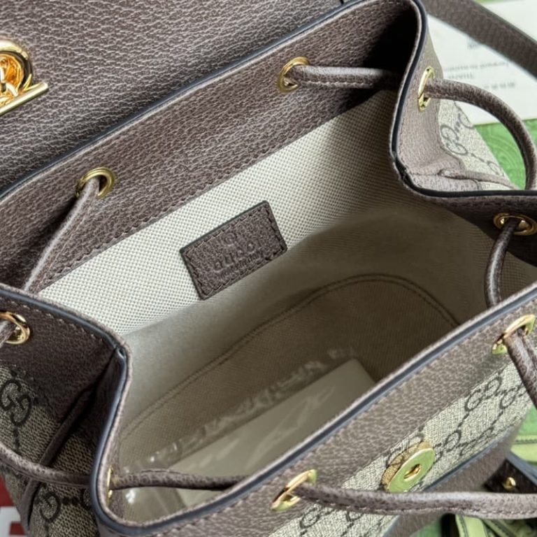 GUCCI best quality women backpack Gold tone hardware with classic webbing design Large capacity-11