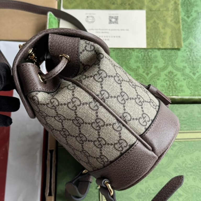 GUCCI best quality women backpack Gold tone hardware with classic webbing design Large capacity-9