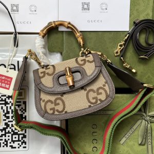 GUCCI best quality women bamboo bag crossbody bag handbag bamboo flap opening design 17*12*7.5CM LB460
