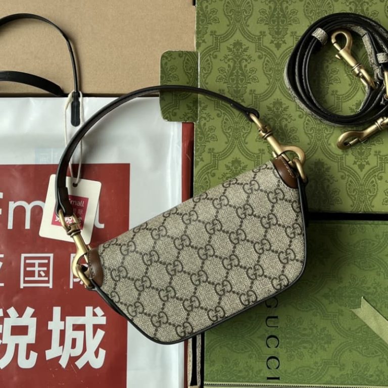 GUCCI best quality women handbag shoulder bag Decorated with G oval leather tag on front-2