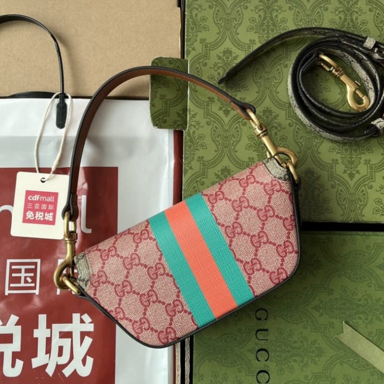 GUCCI best quality women handbag shoulder bag Decorated with G oval leather tag on front-4