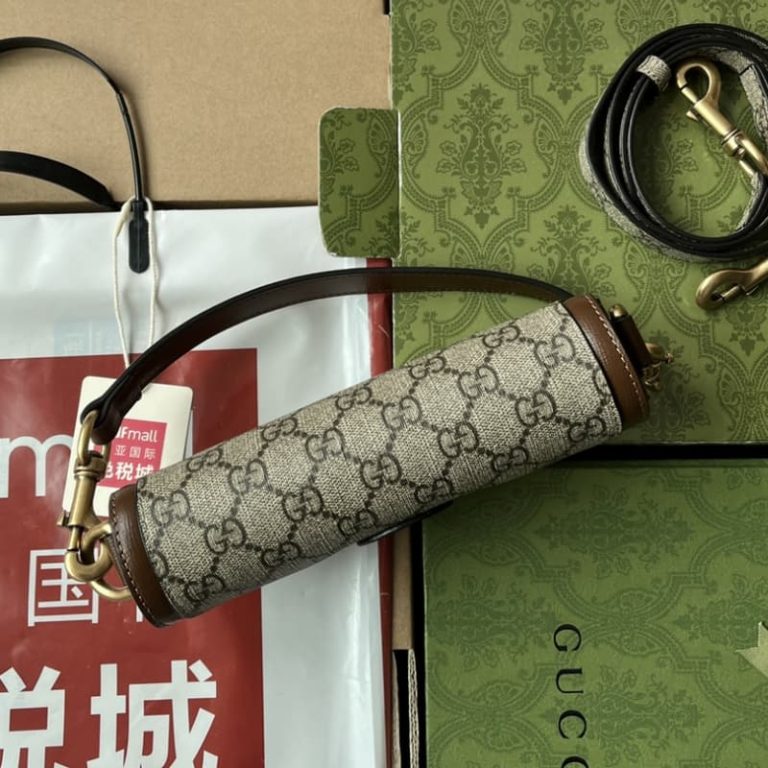 GUCCI best quality women handbag shoulder bag Decorated with G oval leather tag on front-5