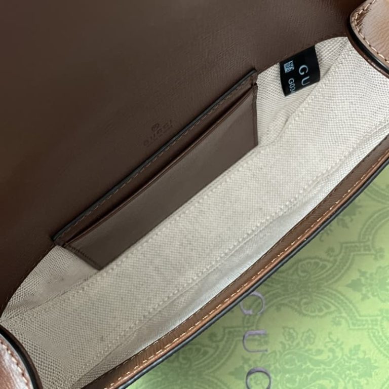 GUCCI best quality women handbag shoulder bag Decorated with G oval leather tag on front-6
