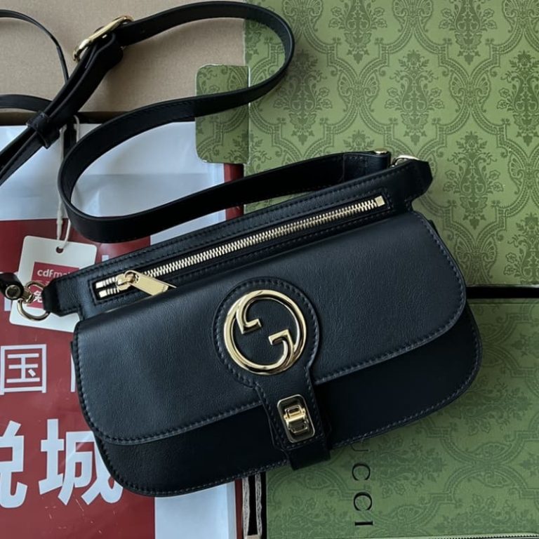 GUCCI best quality women shoulder bag Gold tone hardware Round interlocking double G design-3