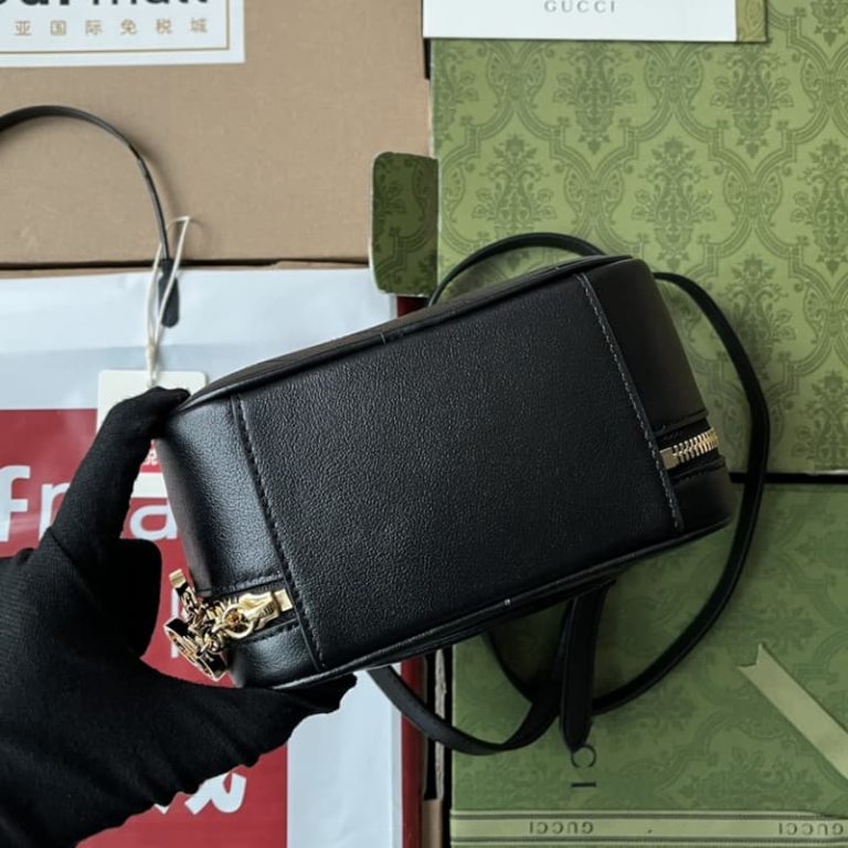 GUCCI best quality women shoulder bag handbag round interlocking double G double zipper closure-11