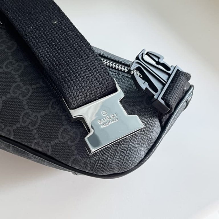 GUCCI high quality men new Fanny pack motorcycle bag letter embroidery surface-6