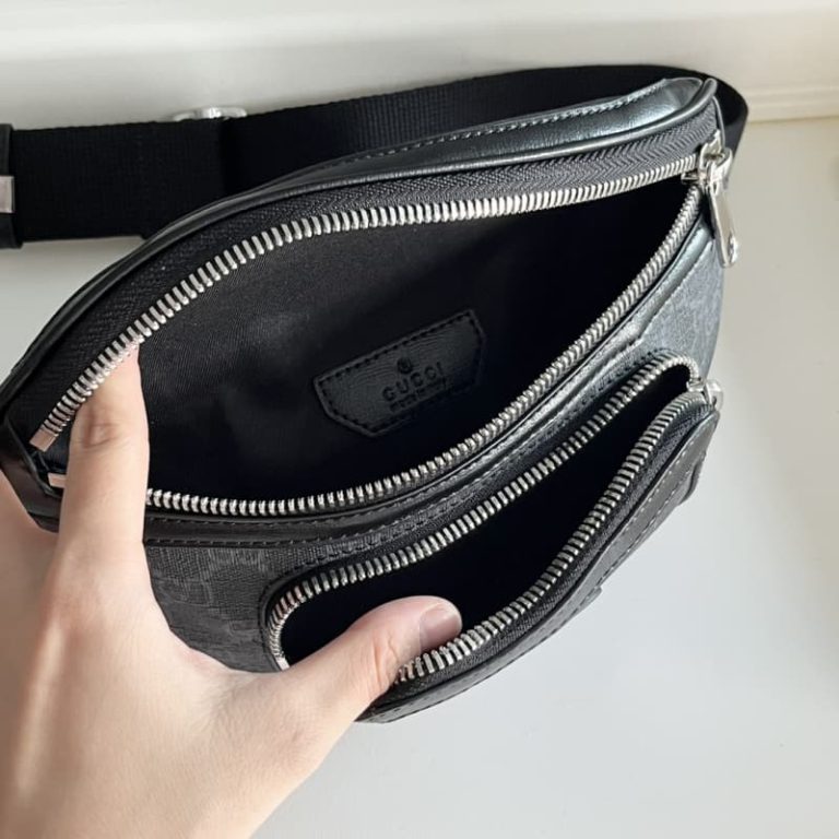 GUCCI high quality men new Fanny pack motorcycle bag letter embroidery surface-7