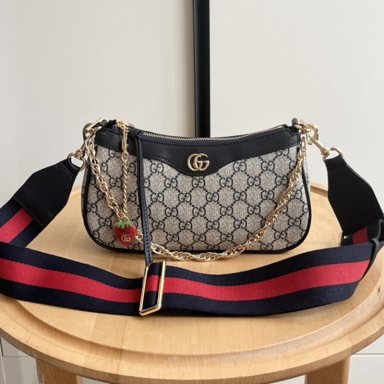 GUCCI high quality women handbag Strawberry pendant front decorated with double G decoration-5