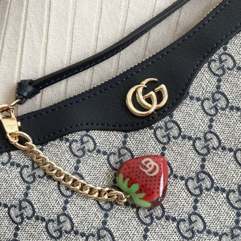 GUCCI high quality women handbag Strawberry pendant front decorated with double G decoration-8