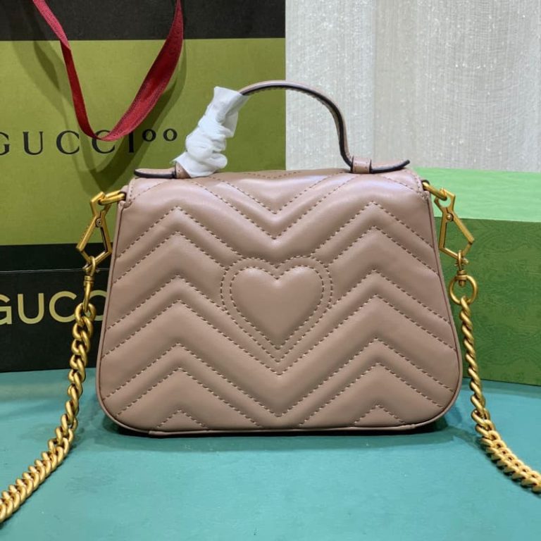 GUCCI high quality women handbag shoulder bag Flap design Front decorated with double G logo-2