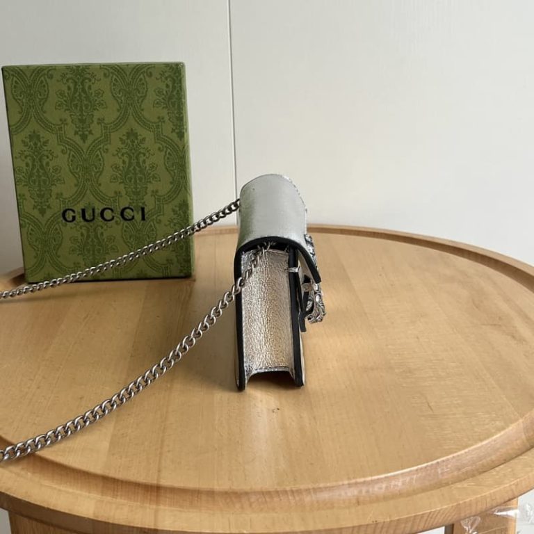 GUCCI high quality women shoulder bag handbag Flap design rhinestone accessories decoration-5