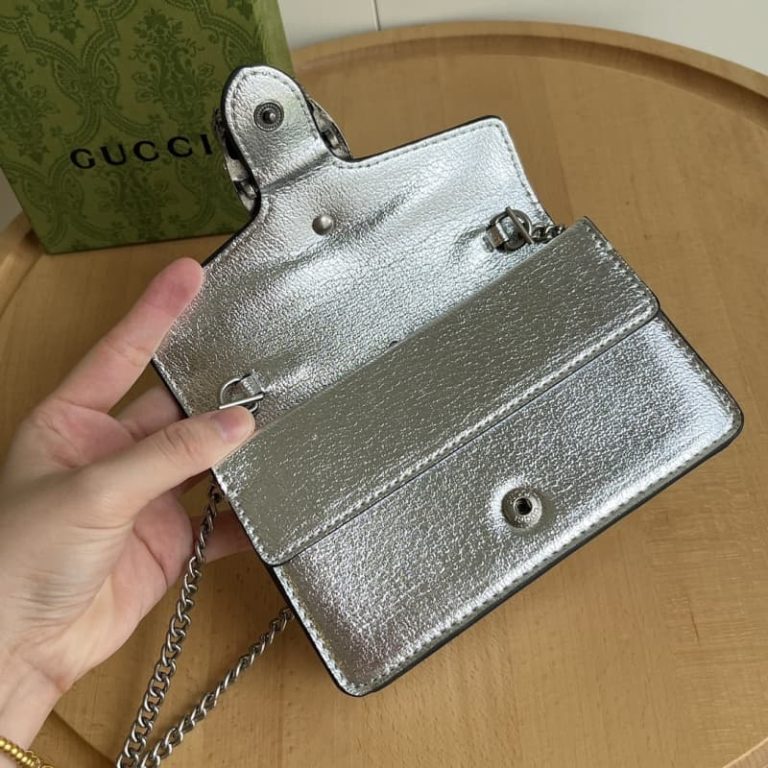 GUCCI high quality women shoulder bag handbag Flap design rhinestone accessories decoration-6