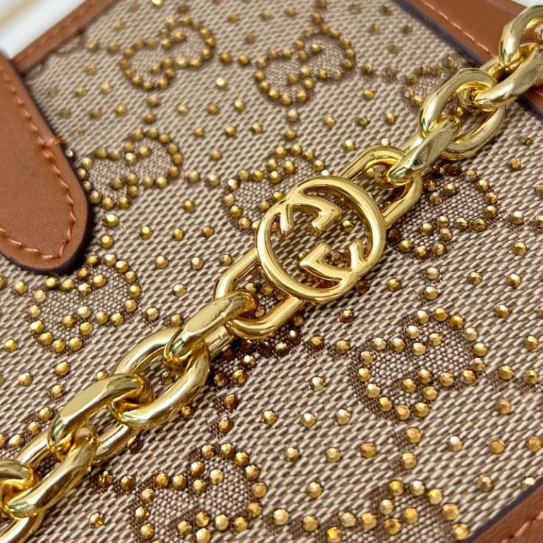 GUCCI high quality women shoulder bag handbag surface GG pattern and gold logo accessories design-10