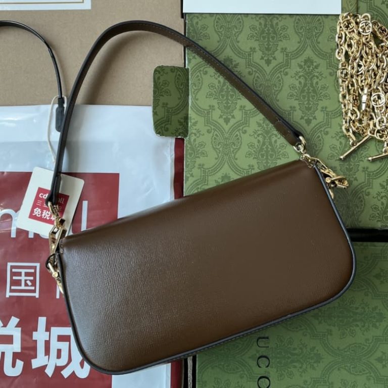 GUCCI high quality women shoulder bag handbag with flap design and gold color accessories on the front-2