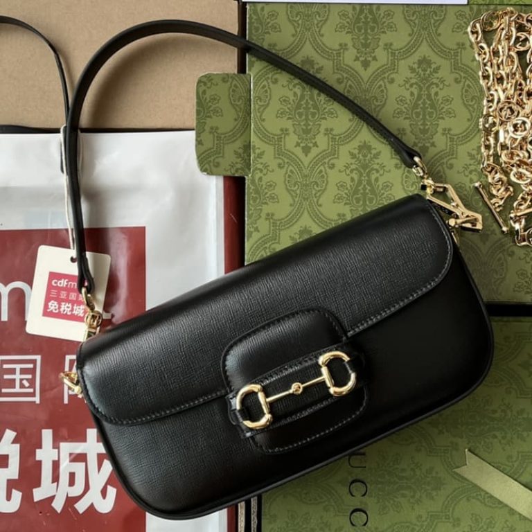 GUCCI high quality women shoulder bag handbag with flap design and gold color accessories on the front-3