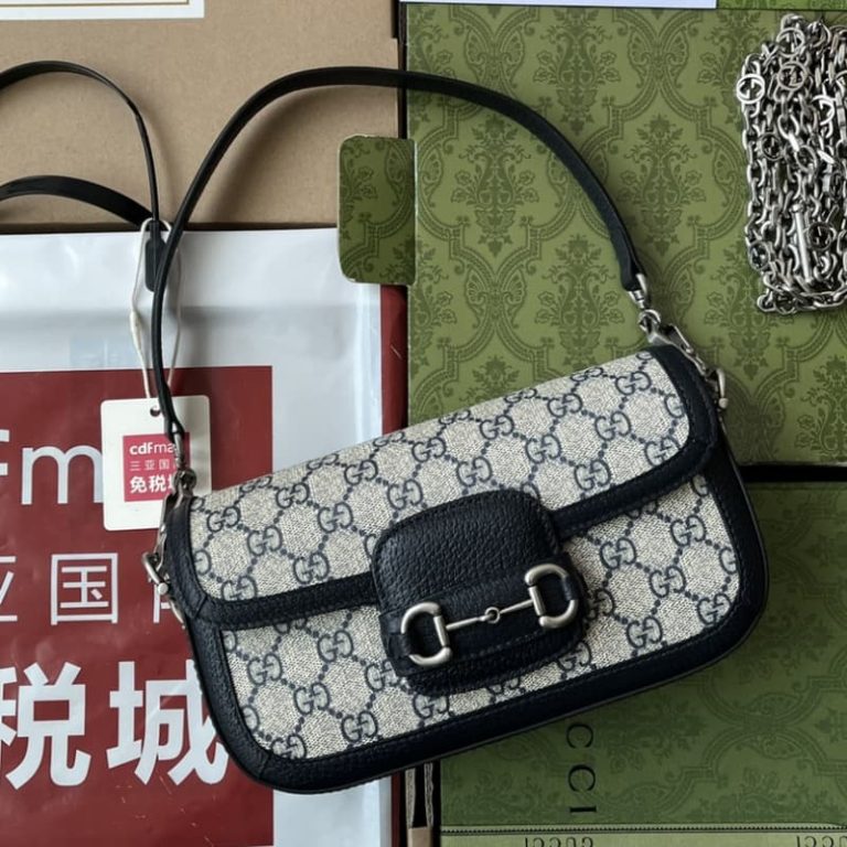 GUCCI high quality women shoulder bag handbag with flap design and gold color accessories on the front-5