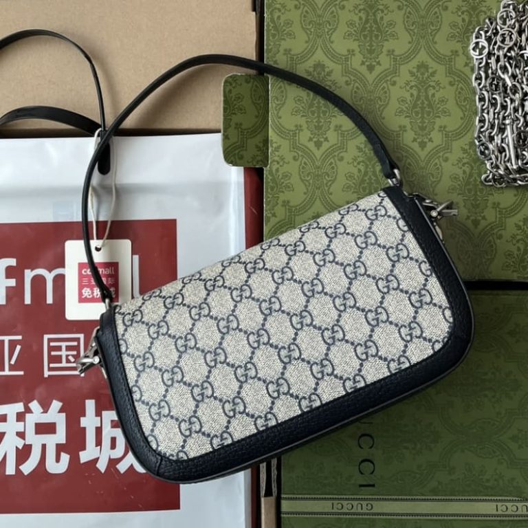 GUCCI high quality women shoulder bag handbag with flap design and gold color accessories on the front-6