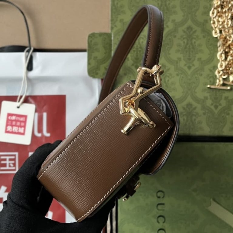 GUCCI high quality women shoulder bag handbag with flap design and gold color accessories on the front-9