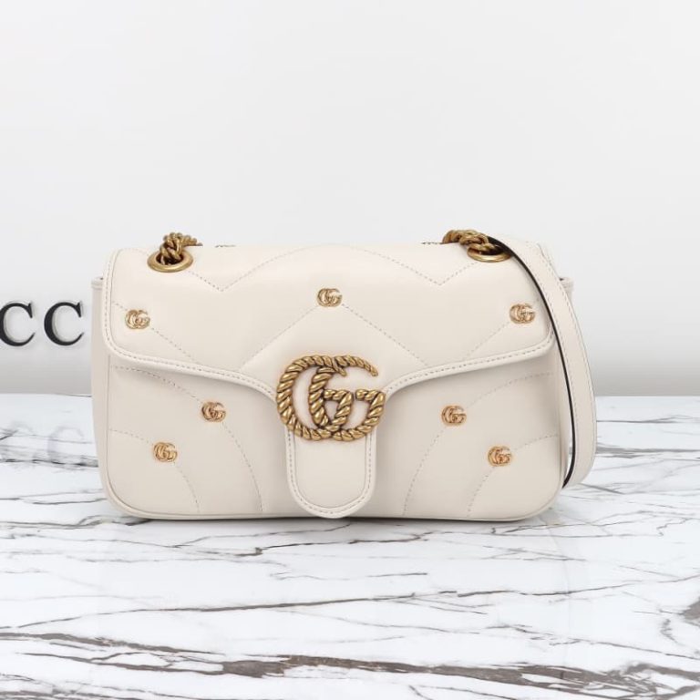 GUCCI women mini handbag shoulder bag Flap closure design plus surface double G logo decoration-1