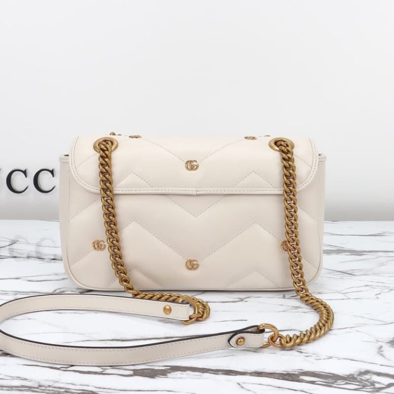 GUCCI women mini handbag shoulder bag Flap closure design plus surface double G logo decoration-2