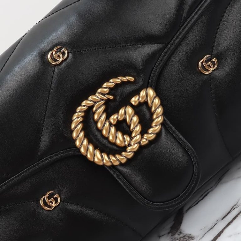 GUCCI women mini handbag shoulder bag Flap closure design plus surface double G logo decoration-7