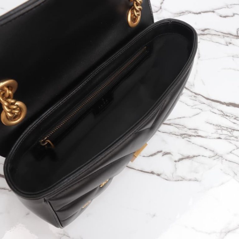 GUCCI women mini handbag shoulder bag Flap closure design plus surface double G logo decoration-8