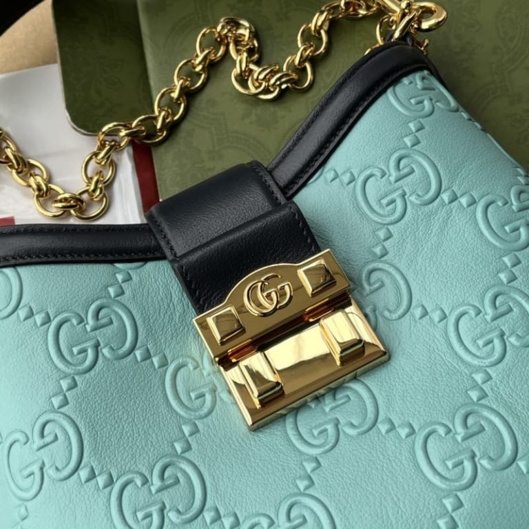 Gucci GG Embossed Small Padlock Bucket Bag-6