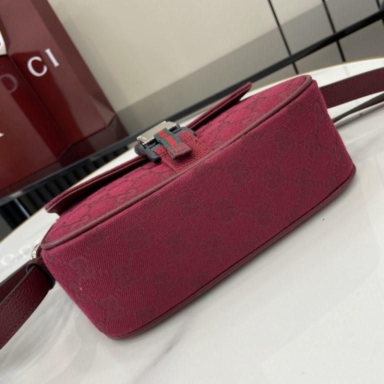 Gucci Mini GG crossbody bag in Rosso Ancora red GG canvas-3