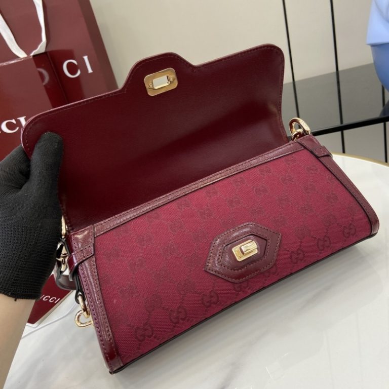 Gucci best quality Luce Schultertasche in rosafarbener GG Canvas-6