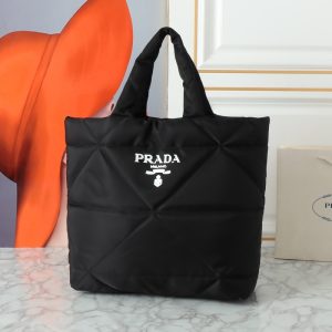 Prada high quality Enameled Metal Triangle Tote 38x36cm LB467