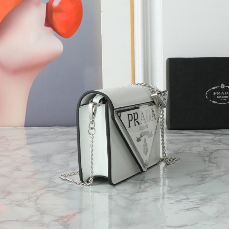 Prada Spazzolato Triangle Logo Chain Bag-3